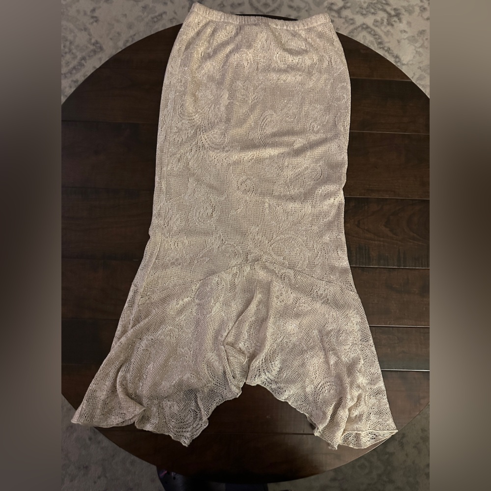 Long Lace Glitter Mermaid Skirt Spencer Alexis